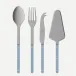 Bistrot Vintage Pearly Light Blue Set Of 4 Serving Pieces (Serving Spoon, Serving Fork, Cheese Knife Large, Tart Slicer)