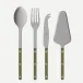 Bistrot Vintage Pearly Olive Set Of 4 Serving Pieces (Serving Spoon, Serving Fork, Cheese Knife Large, Tart Slicer)