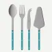 Bistrot Vintage Pearly Turquoise Set Of 4 Serving Pieces (Serving Spoon, Serving Fork, Cheese Knife Large, Tart Slicer)