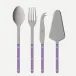 Bistrot Vintage Pearly Purple Set Of 4 Serving Pieces (Serving Spoon, Serving Fork, Cheese Knife Large, Tart Slicer)
