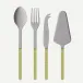 Bistrot Vintage Pearly Moss Set Of 4 Serving Pieces (Serving Spoon, Serving Fork, Cheese Knife Large, Tart Slicer)
