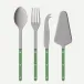 Bistrot Vintage Pearly Garden Green Set Of 4 Serving Pieces (Serving Spoon, Serving Fork, Cheese Knife Large, Tart Slicer)