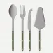 Bistrot Vintage Pearly Dark Green Set Of 4 Serving Pieces (Serving Spoon, Serving Fork, Cheese Knife Large, Tart Slicer)