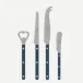 Bistrot Vintage Pearly Steel Blue Bistrot Aperitif Set (Bottle Opener, Tomato Knife, Cheese Knife Large, Butter Spreader)
