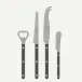 Bistrot Vintage Pearly Dark Grey Bistrot Aperitif Set (Bottle Opener, Tomato Knife, Cheese Knife Large, Butter Spreader)