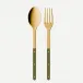 Bistrot Gold Solid Green Fern Serving Set 10"1/4