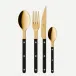 Bistrot Gold Solid Black 48 Pieces Cutlery Set 9"1/4