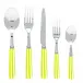 White Stripe Lime Flatware