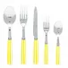 White Stripe Yellow Flatware