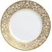 Salamanque Or/Gold White Salad Cake Plate Diam 7.7 in