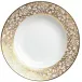 Salamanque Or/Gold White French Rim Soup Plate Diam 9.0 in