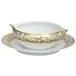 Salamanque Or/Gold White Sauce Boat Diam 7.5 in