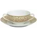 Salamanque Or/Gold White Breakfast/Cream Soup Saucer Diam 7.1 in