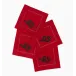 Lny2025 Set of 4 Snake Cocktail Napkin 6 x 6" Red/Black