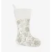 Allegria Beaded Floral Stocking Ivory/Silver