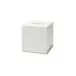 Pietra Marble Tissue Holder 6 x 6 x 6 White/Silver