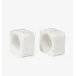 Quadrato Set of 2 Napkin Ring Boxed White