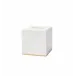 Pietra Marble Tissue Holder 6 x 6 x 6 White/Gold