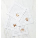 Beachcomber Set of 4 Cocktail Napkin 6 x 6 White Multi