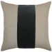 Ming Linen Dark Grey Velvet Band 26 x 26 in Pillow