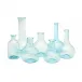 Aquamarine Blues Set of 7 Hand-Crafted Decorative Vintage Bottles Recycled Hand-Blown Glass