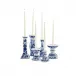 Canton Collection Set of 6 Candleholders Includes: 3 Candlesticks and 3 Taper/Pillar Candle Holders Ceramic