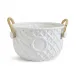 Hampton Faux Bamboo Fretwork Party Bucket with Bamboo Handles Ceramic/Bamboo