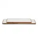 Grazing Soiree Set of 2 Long Rectangular Serving Board Platters with White Enamel Mango Wood/Enamel