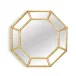 Golden Bamboo Fretwork Octagonal Wall Mirror Resin/Glass