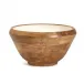 Large Hand-Crafted Wood Bowl with Inside White Enamel (dry food only, wipe with damp cloth) Mango Wood/Enamel