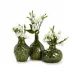 Floral Scape Relief Pattern Vases, Set of 3