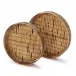 Set of Two Round Bamboo Tray