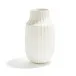 Textures Lg Ribbed Linen Textured Vase with Matte Finish Ceramic