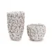 Hydrangea Set of Two White Planter/Vases