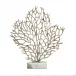 Silver Coral Sculpture On Marble Stand Aluminum/Marble