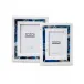 Blue Agate Inlay Set of 2 White Marble Picture Frames in Gift Box (4" x 6", 5" x 7")