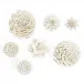 White Porcelain Garden Set of 7 Flower Wall Sculptures Porcelain