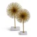 Set of 2 Sunburst Sculpture on Marble base Iron/Marble