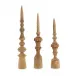 Carved Wood Finials, Set of 3