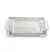 Crillion Set of 2 High Polished Silver Decorative Trays with Handles Recycled Aluminum