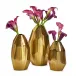 Golden Trapezoids Set of 3 Hand Etched Vase Recycled Aluminum