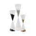 Set of 3 Conical Sand Timer Includes 3 Sizes/ 3 Colorways: Black, White, Natural Glass