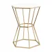 Sullivan, Hexagonal Marble Top Accent Table with Gold Base Marble/Metal