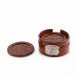 Leather Coaster Set Elk Set of 6