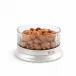 Hatched Glass Nut Bowl with Pewter Base
