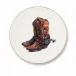 Amarillo Western Boot Pattern Bone China Round Salad Plate