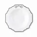Pewter Bit Platinum Rim Bone China Scallop Soup Plate