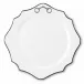 Pewter Bit Platinum Rim Bone China Scallop Charger Plate