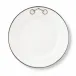 Pewter Bit Platinum Rim Bone China Round Dinner Plate