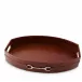 Equestrian Bit Leather Oval Tray